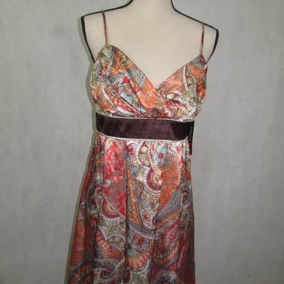 TeezMe Strap Dress Size 13 Multi Color Sash Floral - Picture 8 of 8
